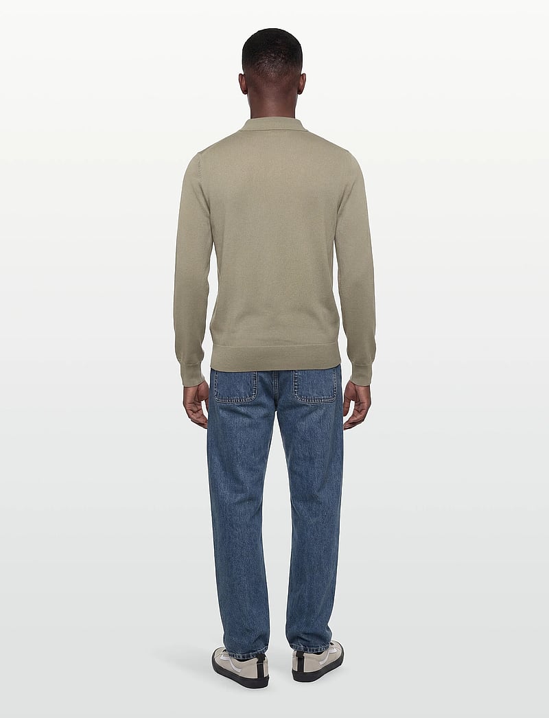 Filippa K - Knitted Polo Shirt - langärmelige gestrickte polohemden - light green - 4