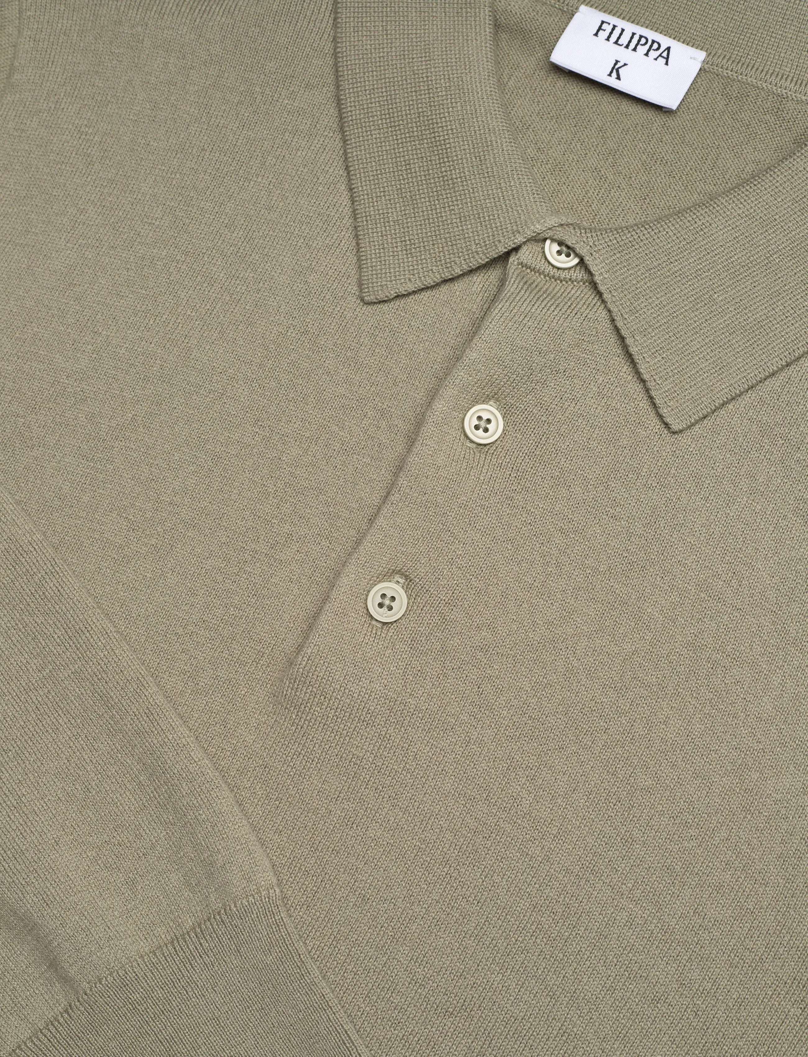 Filippa K - Knitted Polo Shirt - pikkade varrukatega kootud polosärgid - light green - 5
