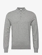Knitted Polo Shirt - LIGHT GREY