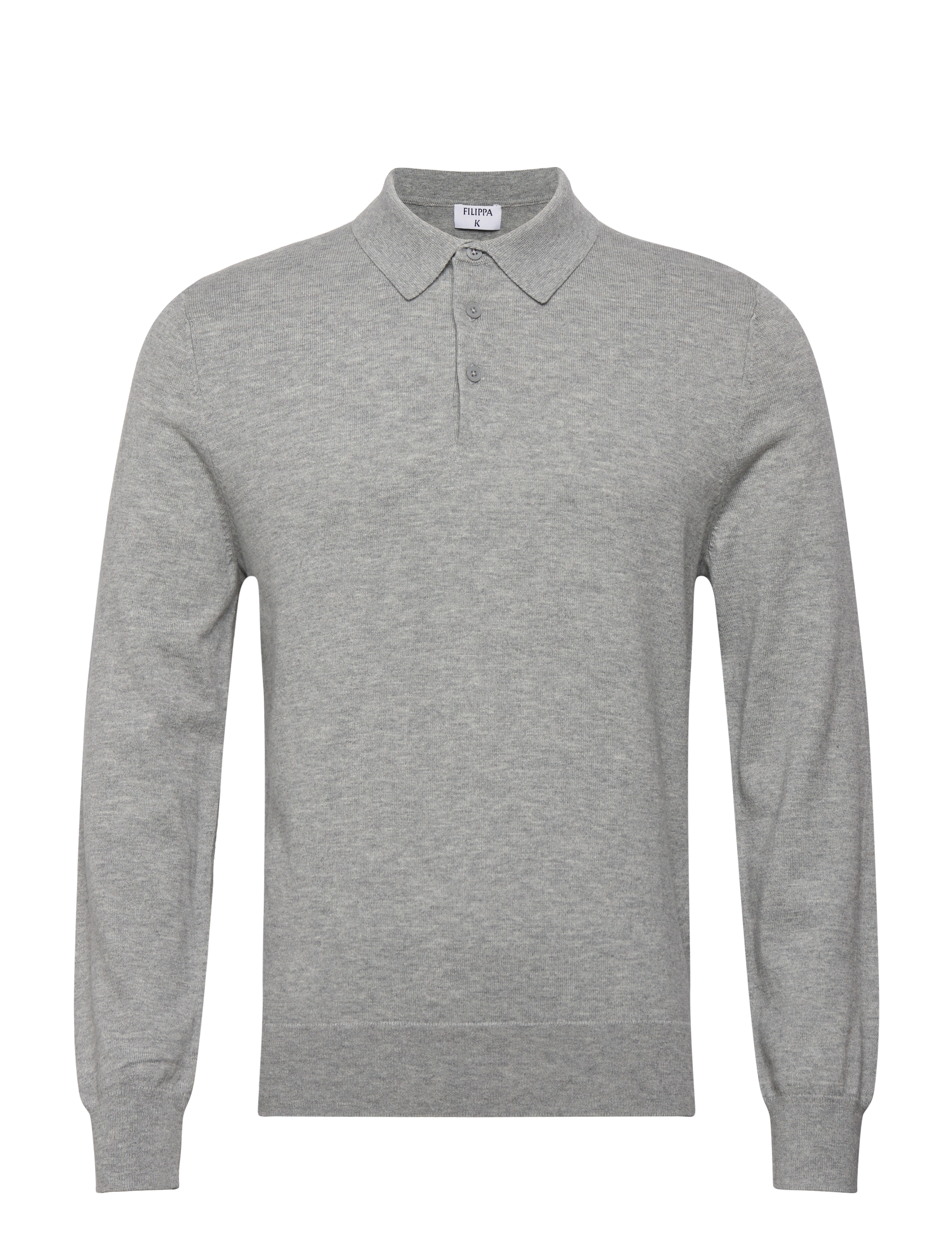 Filippa K Knitted Polo Shirt - Filippa K - LIGHT GREY MELANGE / grey