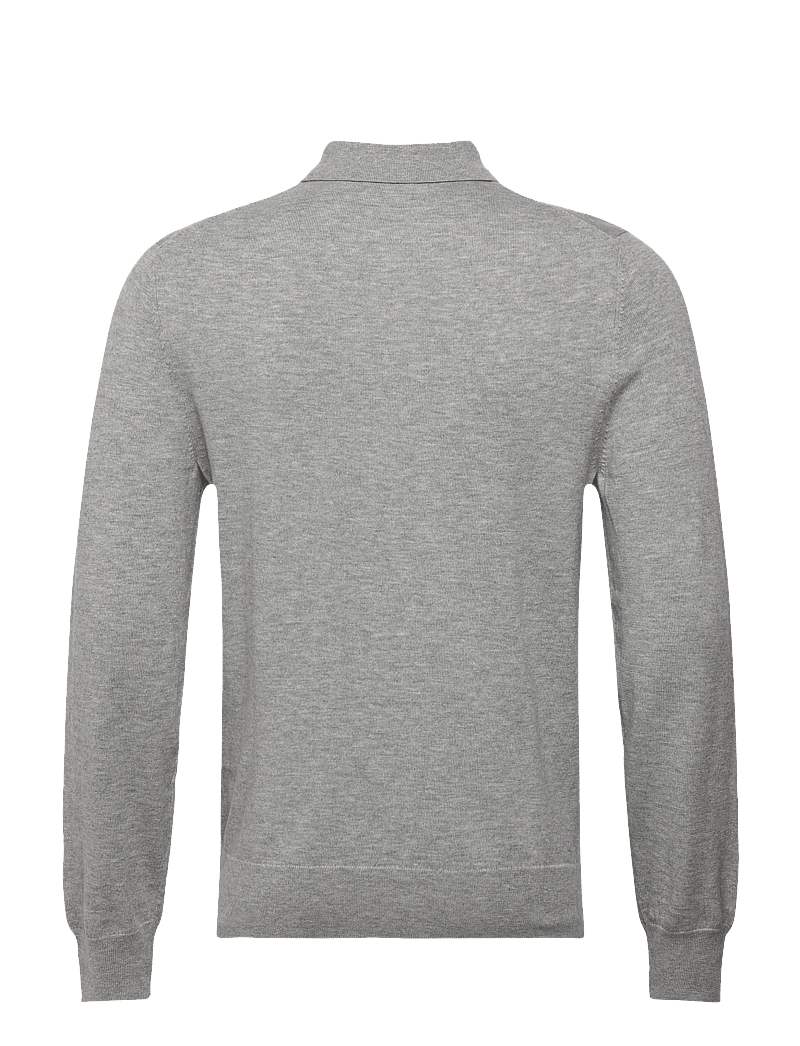 Filippa K - Knitted Polo Shirt - polostrik - light grey melange - 1