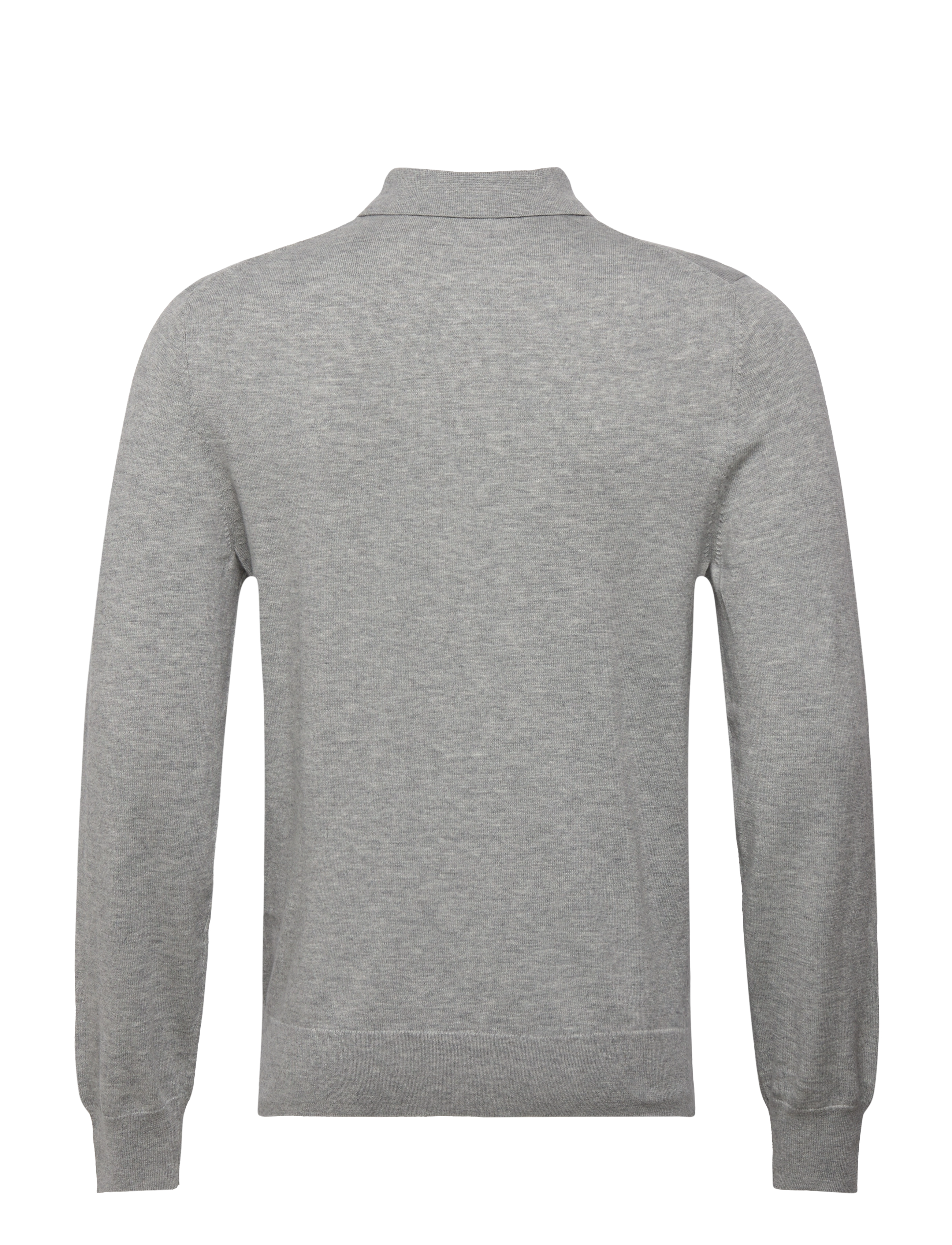 Filippa K - Knitted Polo Shirt - langärmelige gestrickte polohemden - light grey melange - 1