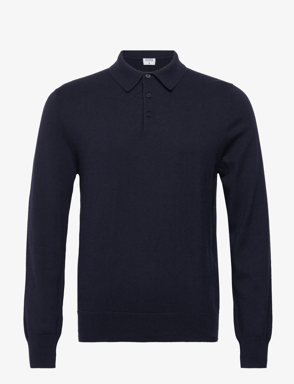 Filippa K - Knitted Polo Shirt - stickade pikéer - navy - 0