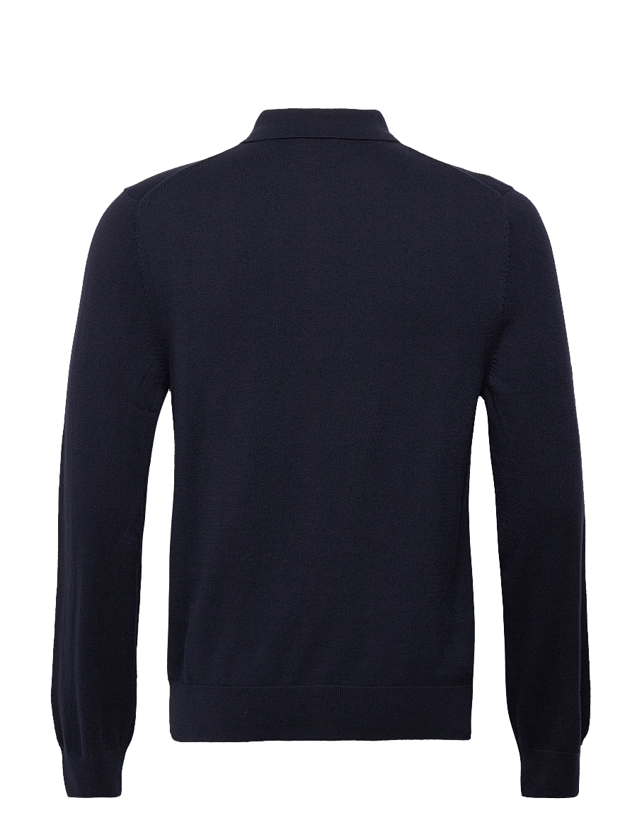 Filippa K - Knitted Polo Shirt - geweven polo's met lange mouwen - navy - 1