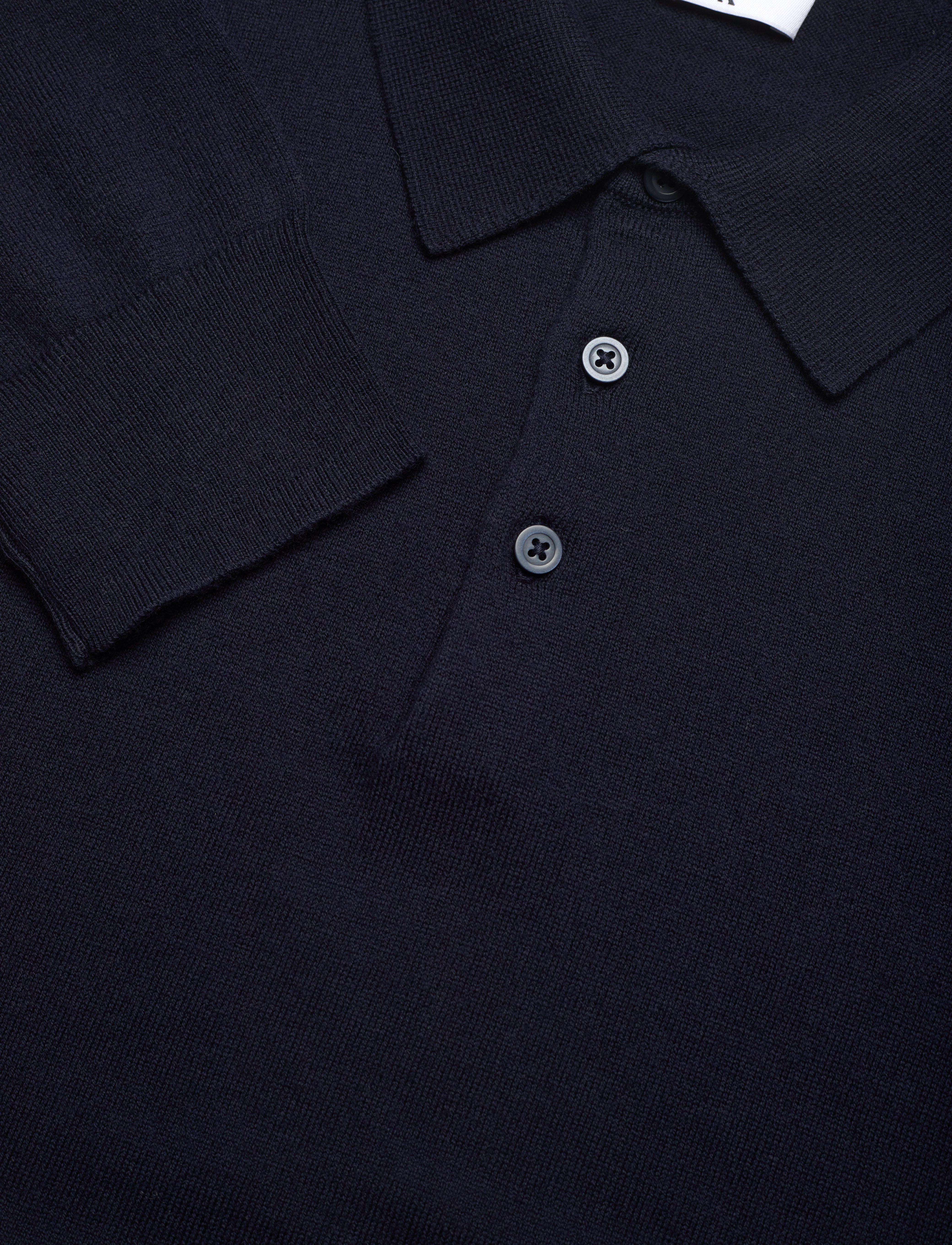 Filippa K - Knitted Polo Shirt - geweven polo's met lange mouwen - navy - 2