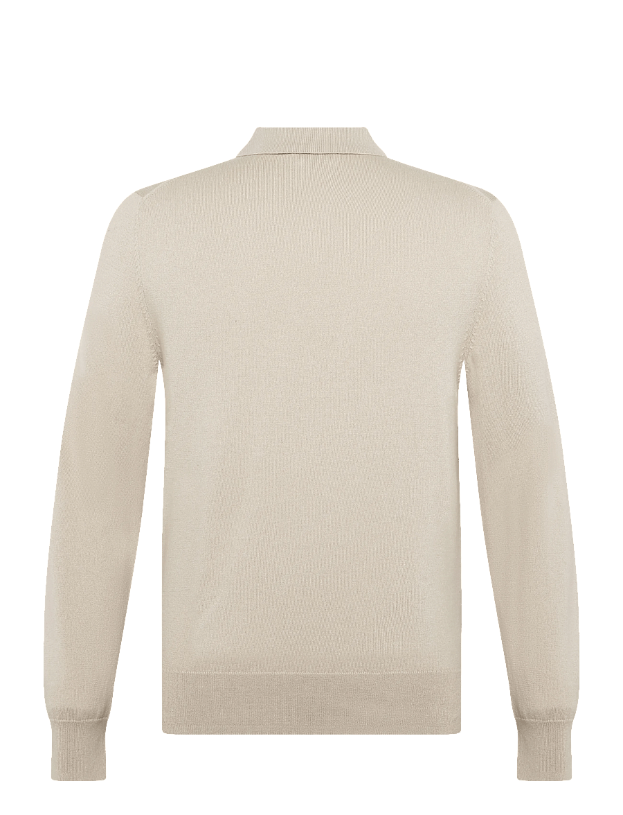 Filippa K - Knitted Polo Shirt - pikkade varrukatega kootud polod - pearl beige - 1