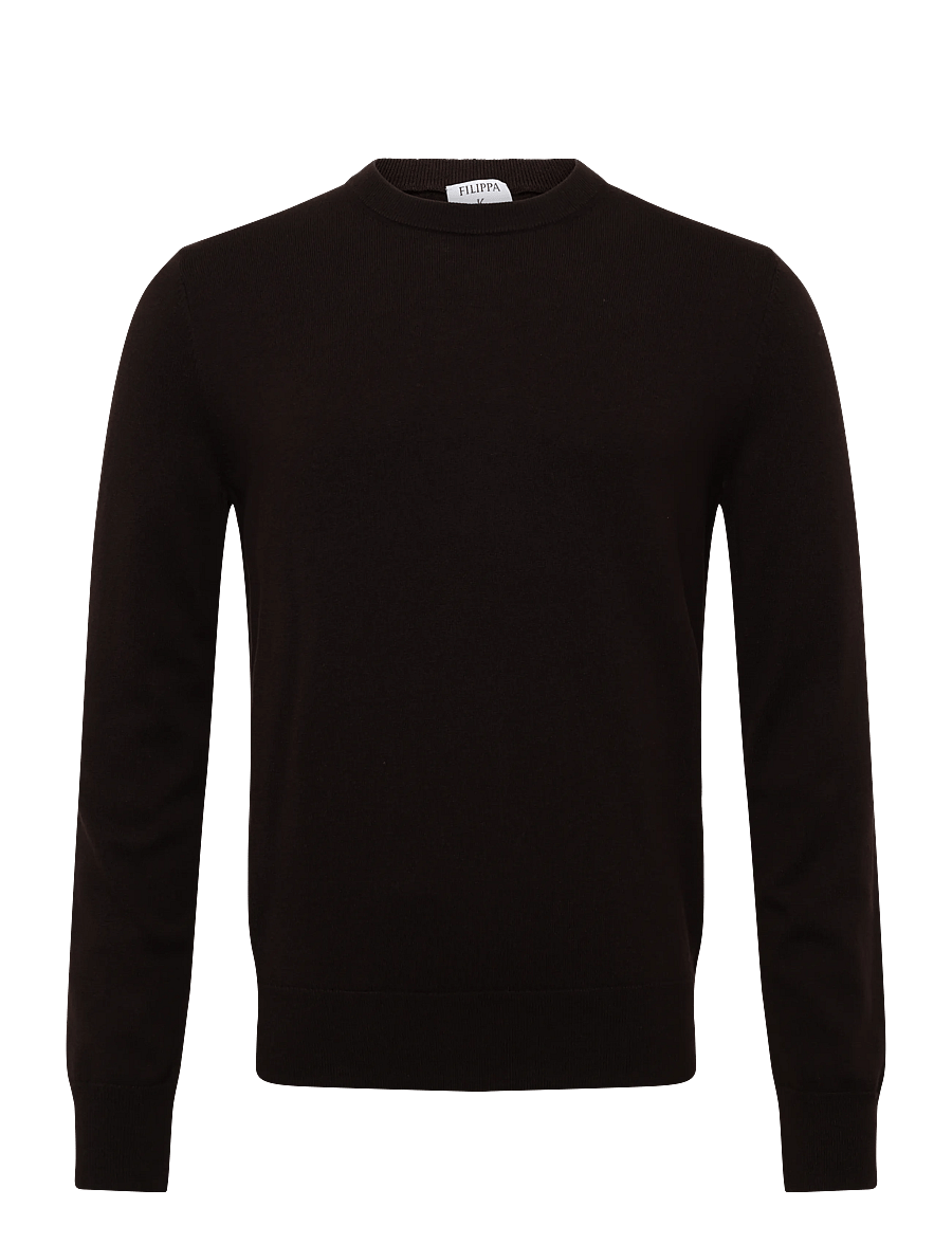 Filippa K - Cotton Merino Sweater - rundhalsad - dark chocolate - 0