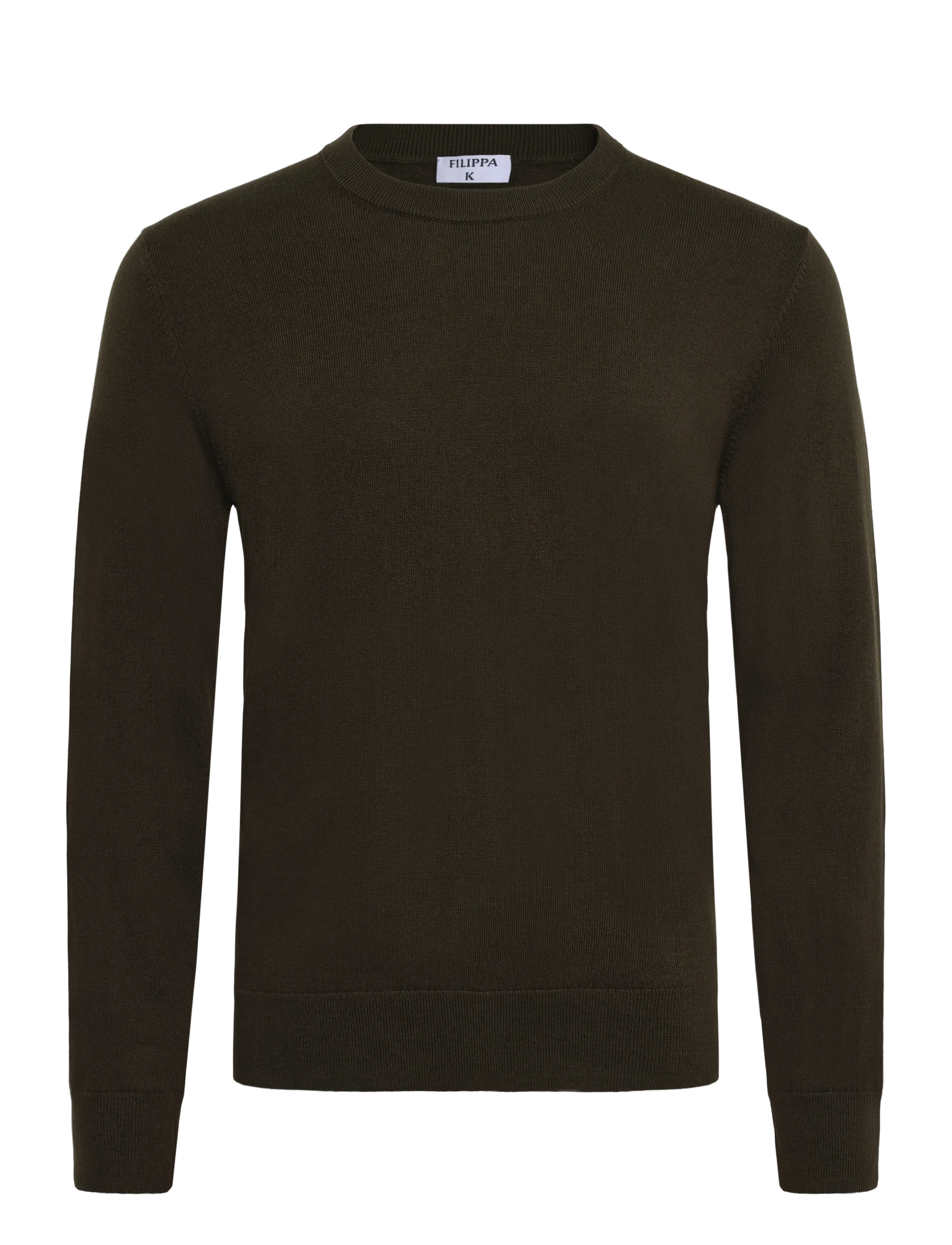 Filippa K - Cotton Merino Sweater - Ümmarguse kaelusega kudumid - dark moss green - 1