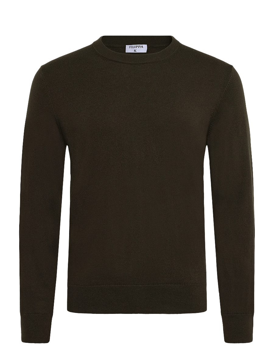 Filippa K - Cotton Merino Sweater - Ümmarguse kaelusega kudumid - dark moss green - 1