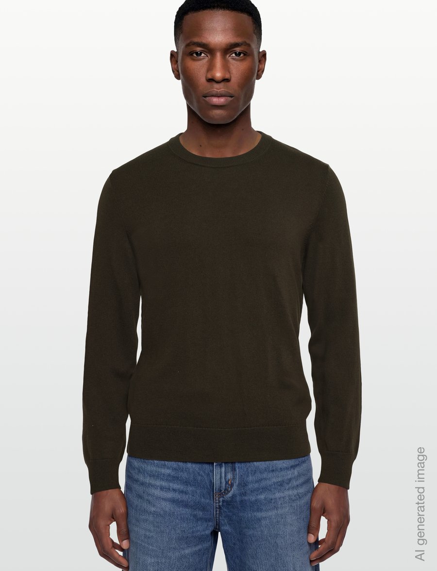 Filippa K - Cotton Merino Sweater - rund hals - dark moss green - 3