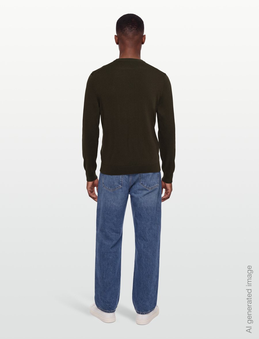 Filippa K - Cotton Merino Sweater - rund hals - dark moss green - 4