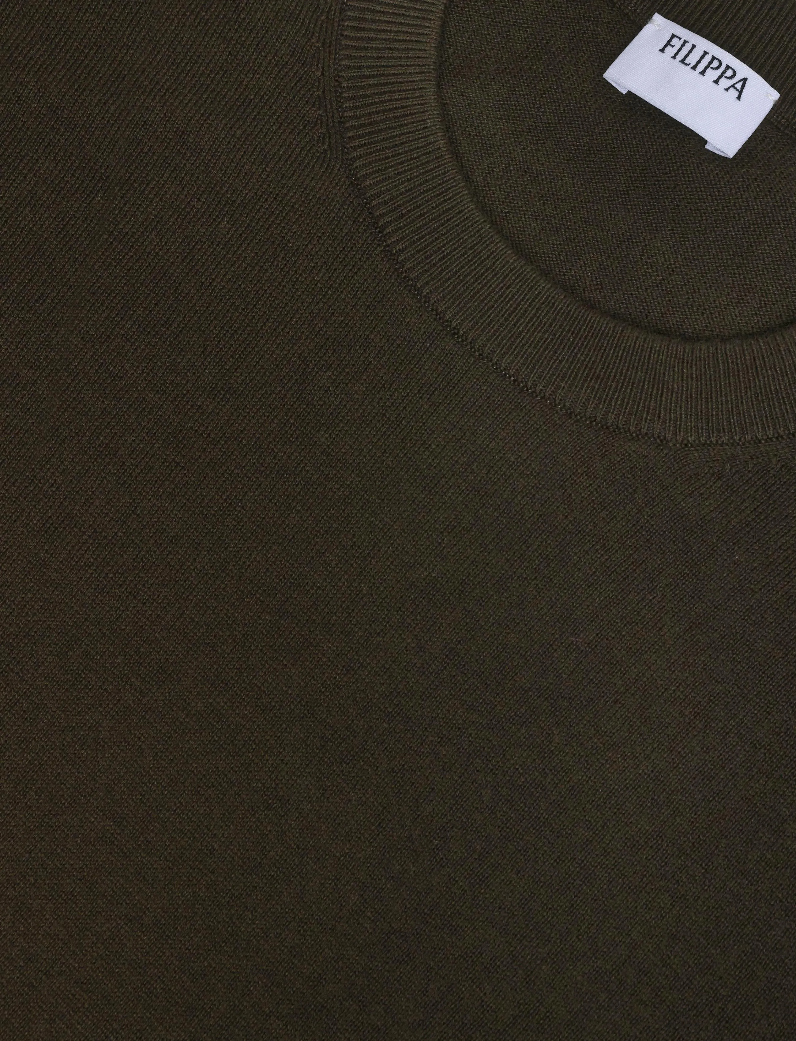 Filippa K - Cotton Merino Sweater - Ümmarguse kaelusega kudumid - dark moss green - 2