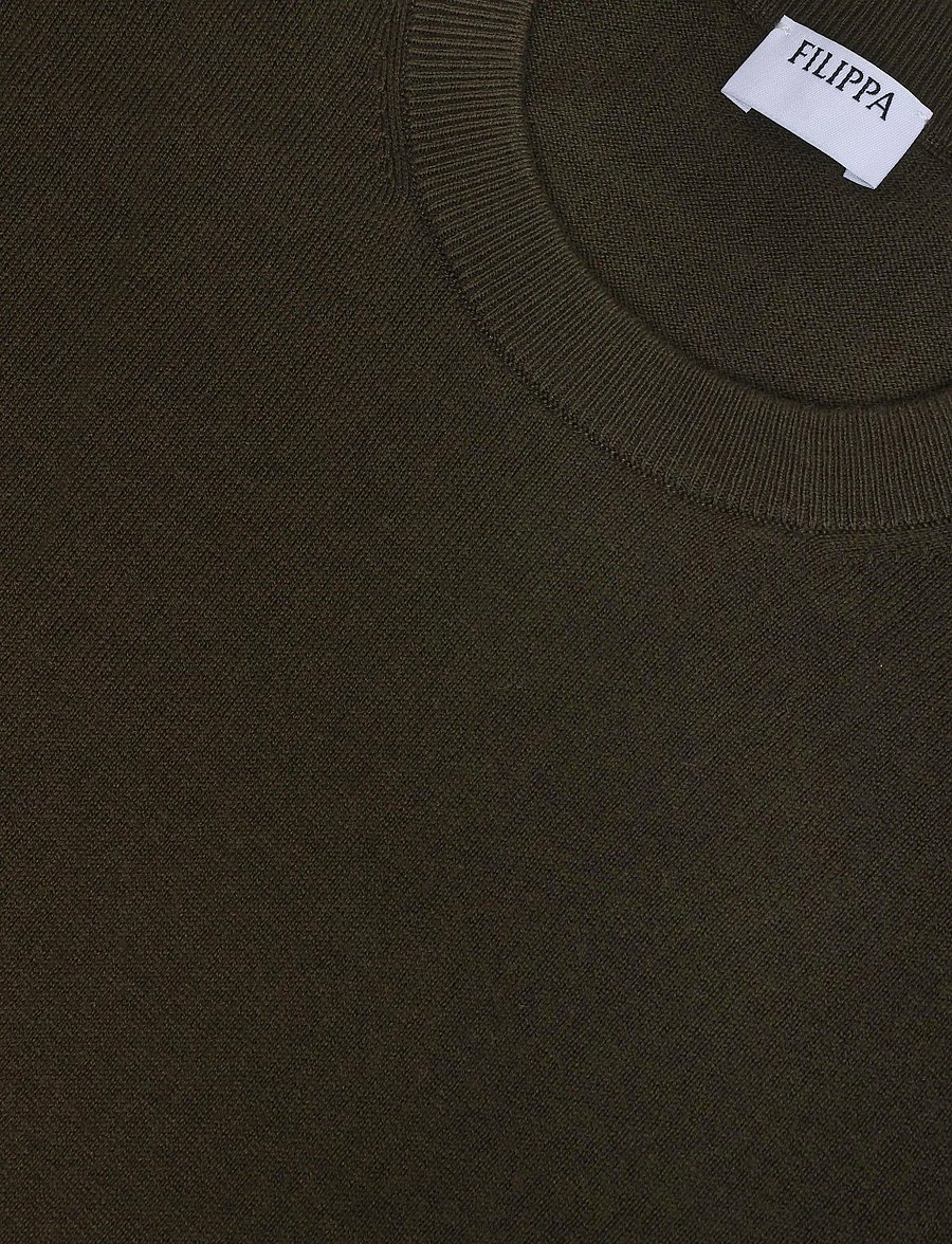 Filippa K - Cotton Merino Sweater - Ümmarguse kaelusega kudumid - dark moss green - 2
