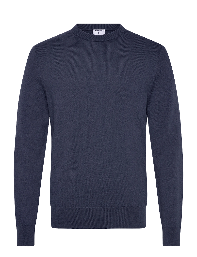 Filippa K - Cotton Merino Sweater - Ümmarguse kaelusega kudumid - dusk blue - 0