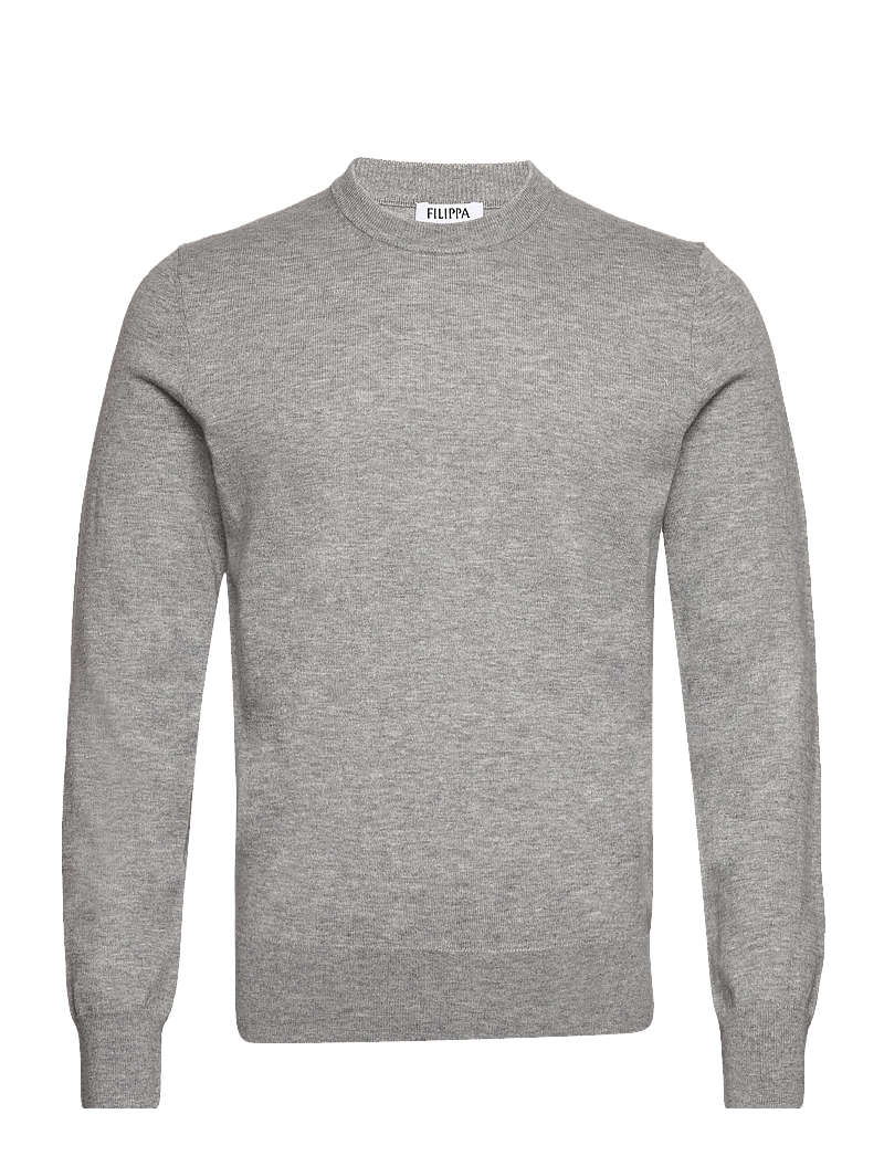 Filippa K - Cotton Merino Sweater - rund hals - light grey melange - 0