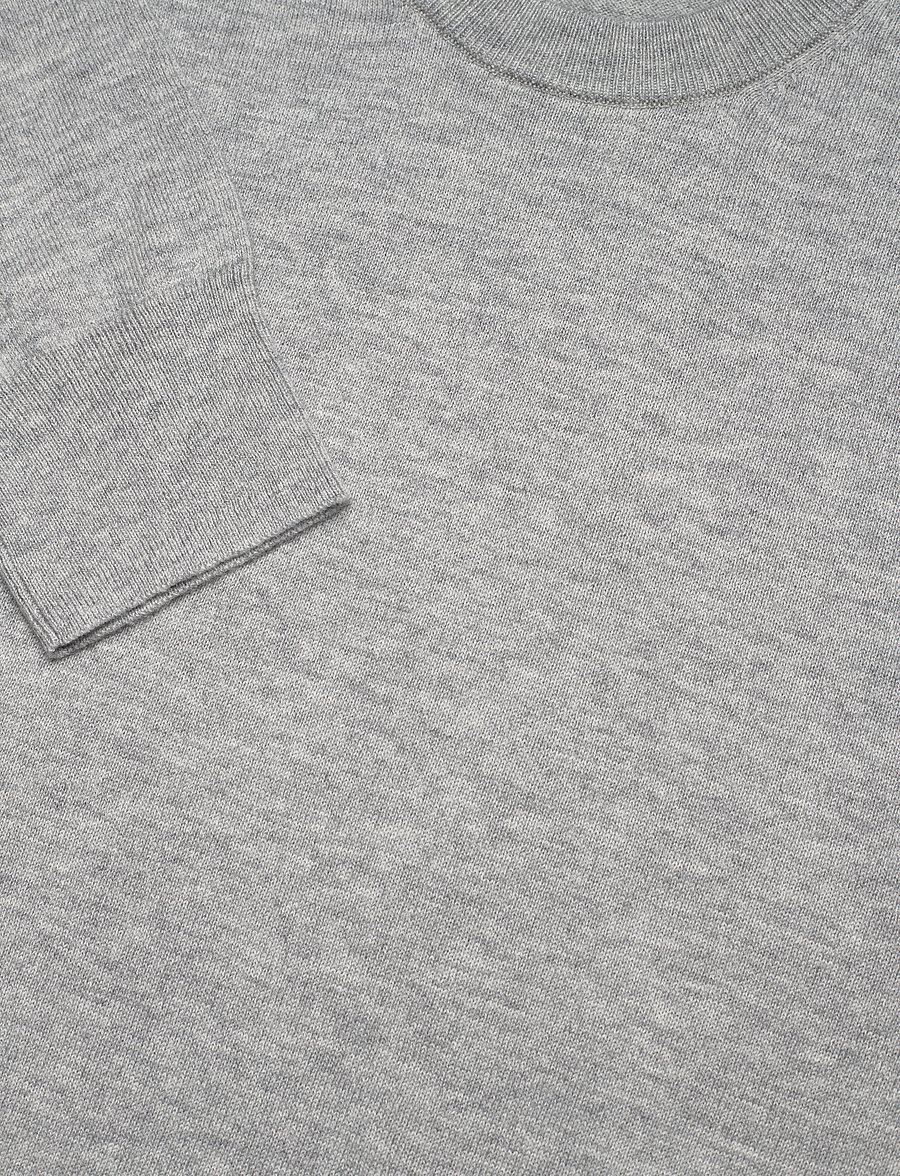 Filippa K - Cotton Merino Sweater - Ümmarguse kaelusega kudumid - light grey melange - 2