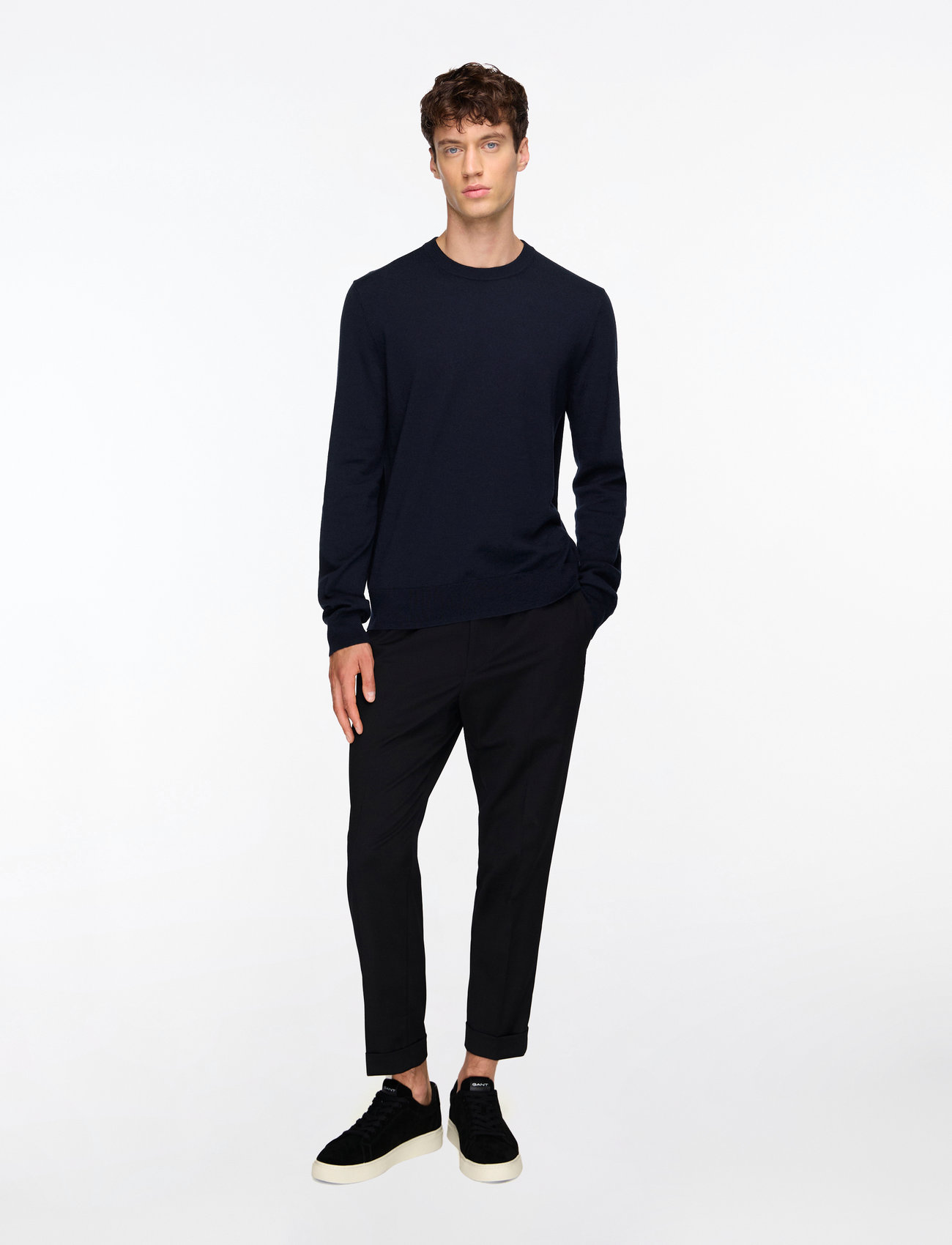 Filippa K - Cotton Merino Sweater - rundhalsad - navy - 2