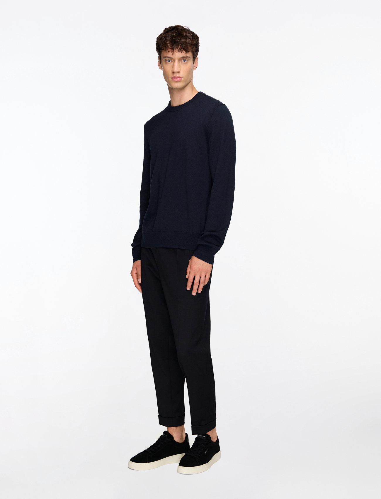 Filippa K - Cotton Merino Sweater - rundhalsad - navy - 3