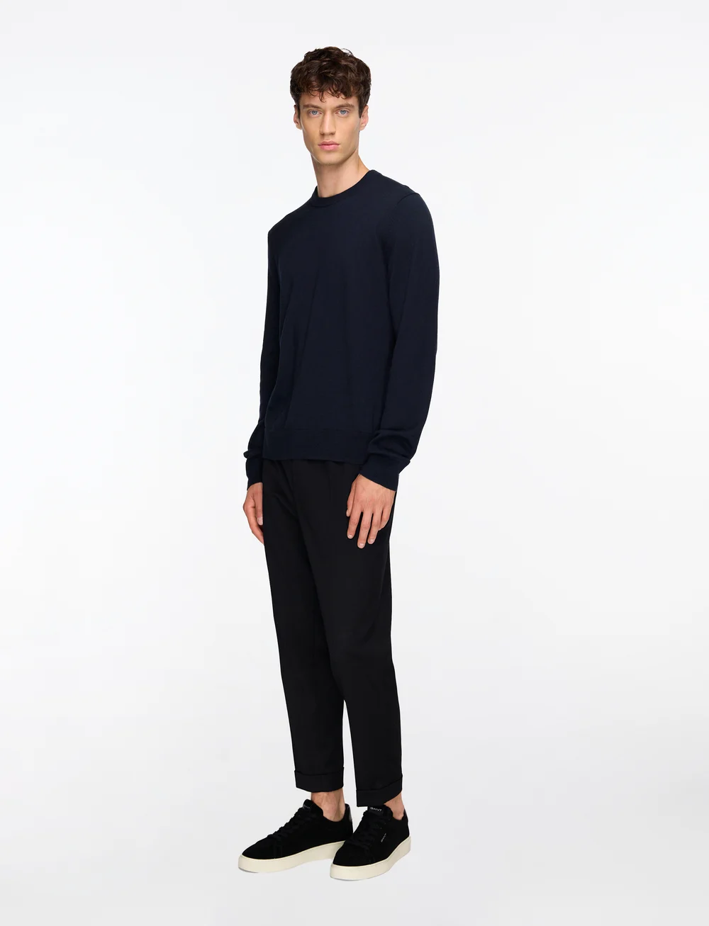 Filippa K - Cotton Merino Sweater - rund hals - navy - 3