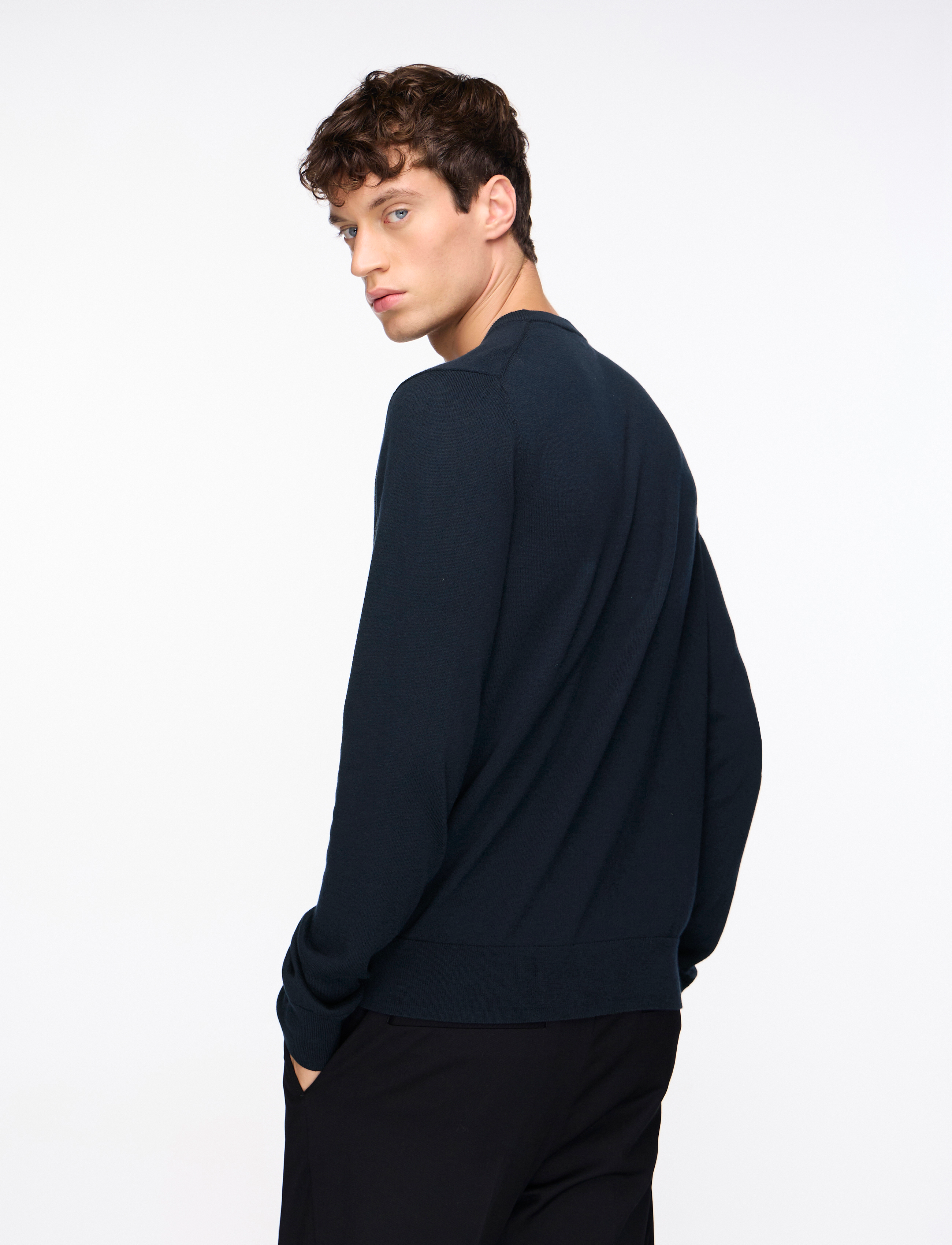 Filippa K Cotton Merino Sweater - Strickmode - NAVY / navy
