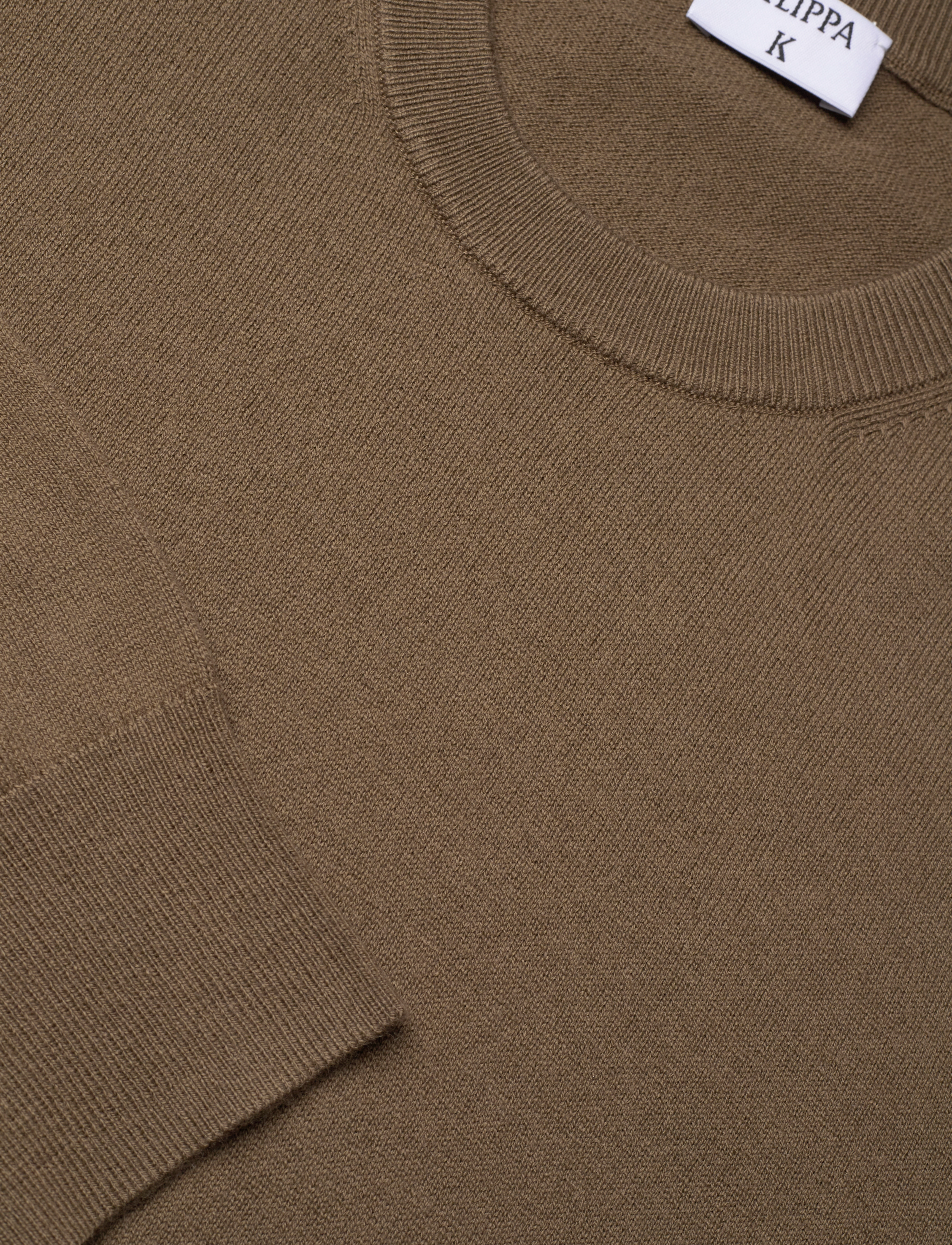 Filippa K - Cotton Merino Sweater - tavalised kudumid - olive gree - 2