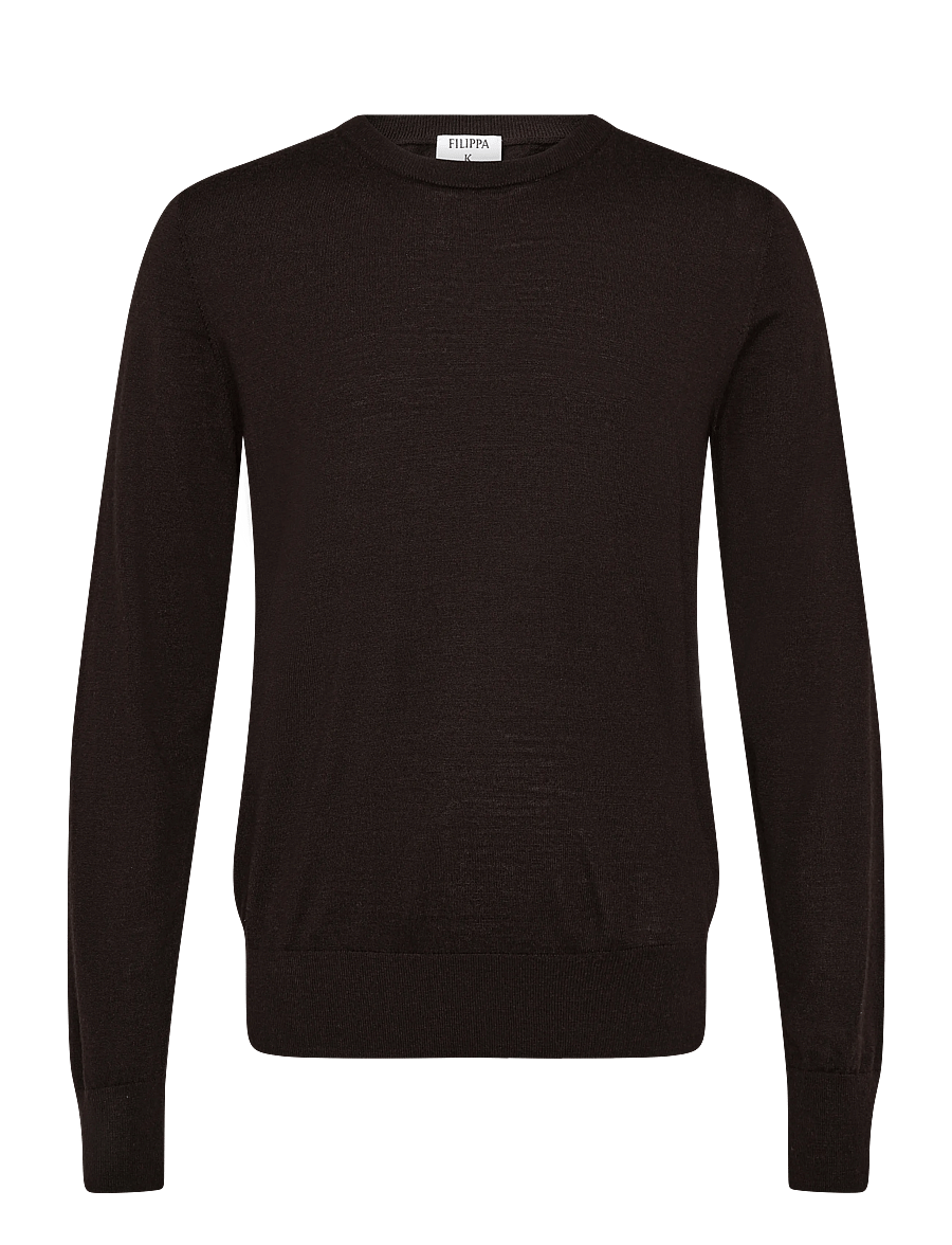 Filippa K - Merino Sweater - rund hals - dark chocolate - 0