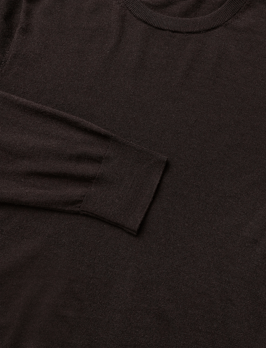 Filippa K - Merino Sweater - rund hals - dark chocolate - 2
