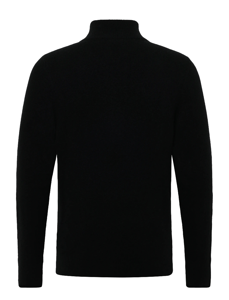 Filippa K - Andrew Yak Sweater - pullover mit halbem reißverschluss - black - 1