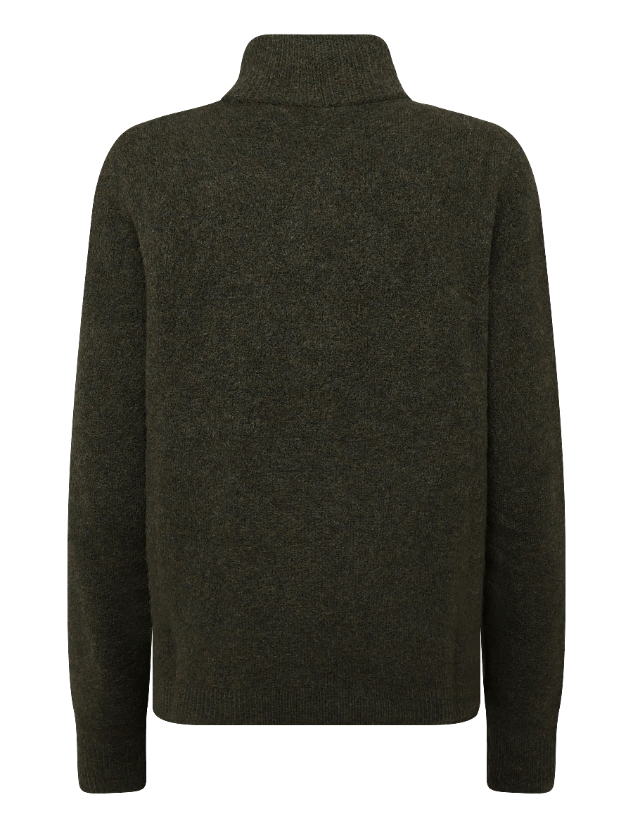 Filippa K - Andrew Yak Sweater - halfzip strik - forest green - 1