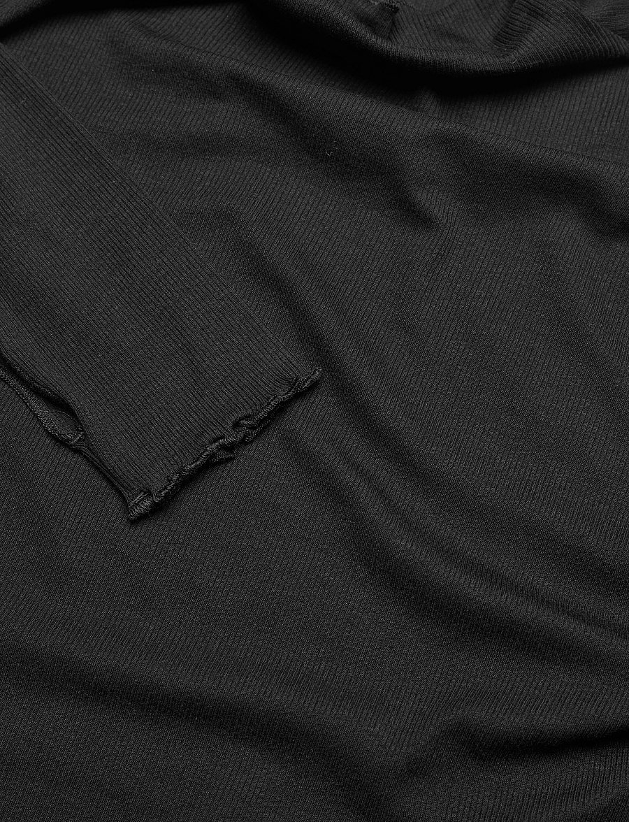 Filippa K - Rib Mock Neck Top - långärmade toppar - black - 2