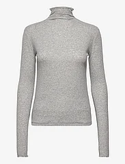 Filippa K - Rib Mock Neck Top - long-sleeved tops - light grey - 0