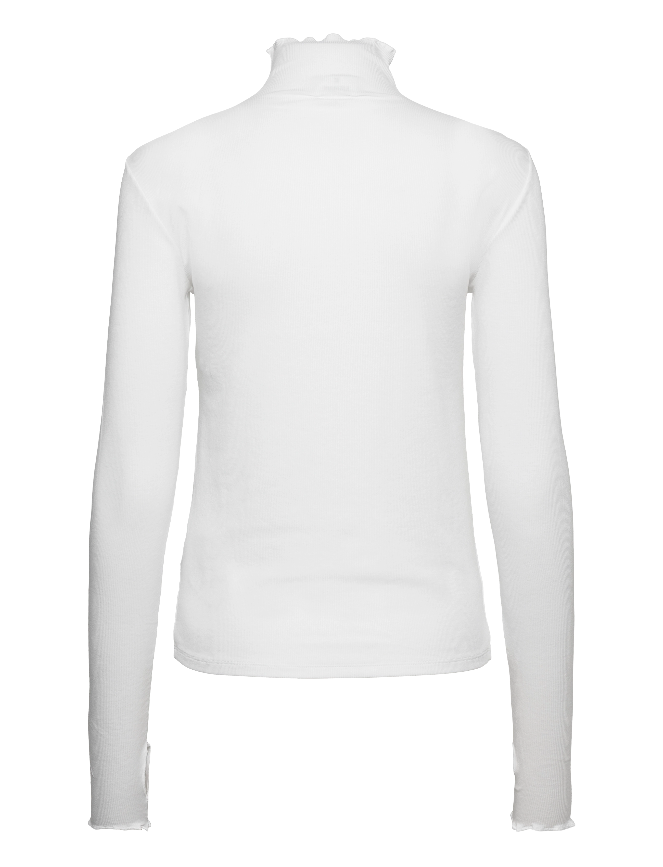 Filippa K - Rib Mock Neck Top - langärmlige tops - white - 1
