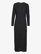 Long Split Dress - BLACK