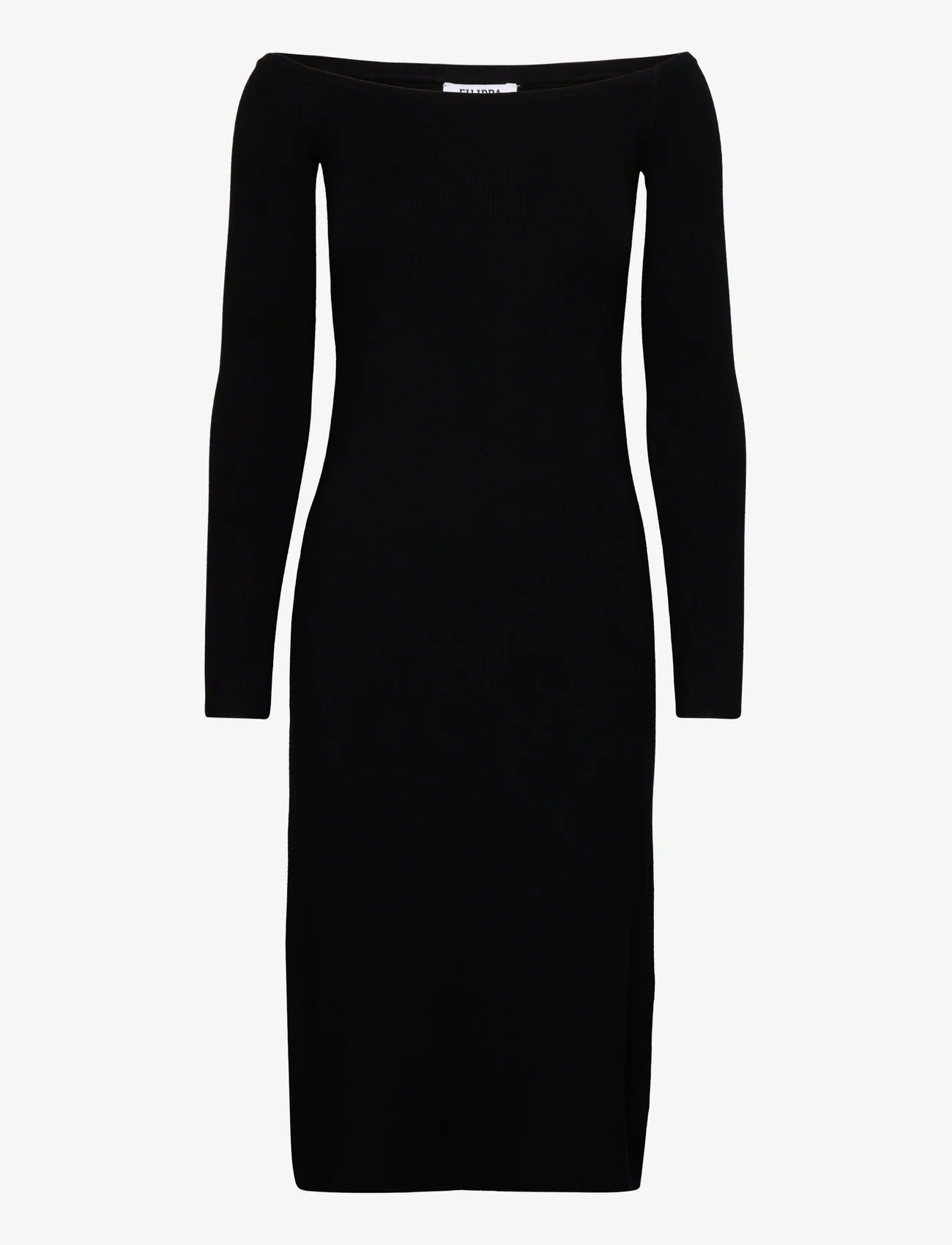 Filippa K - Off Shoulder Knit Dress - fodralklänningar - black - 0