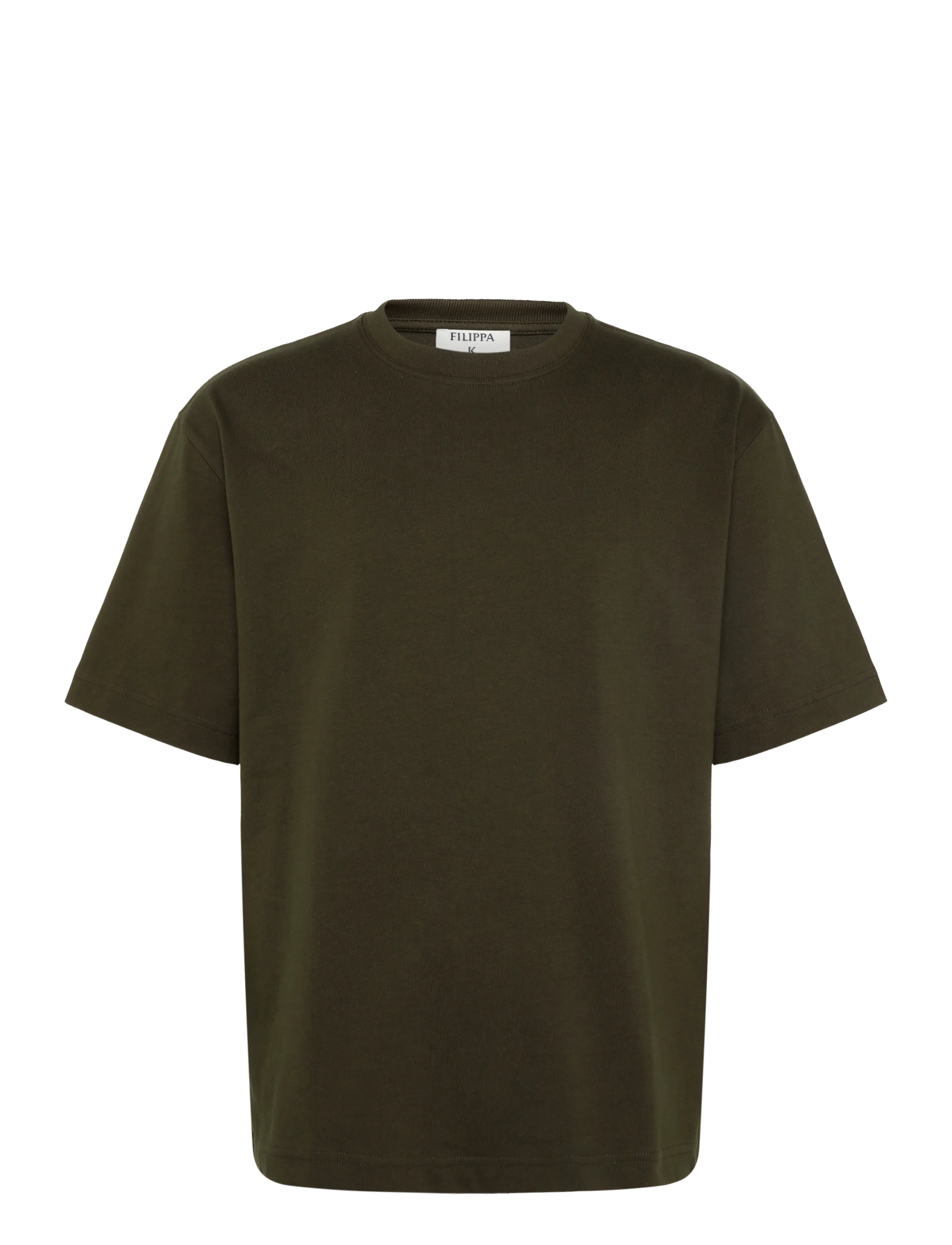 Filippa K Heavy Crewneck Tee - T-Shirts - DARK MOSS GREEN / khaki/green