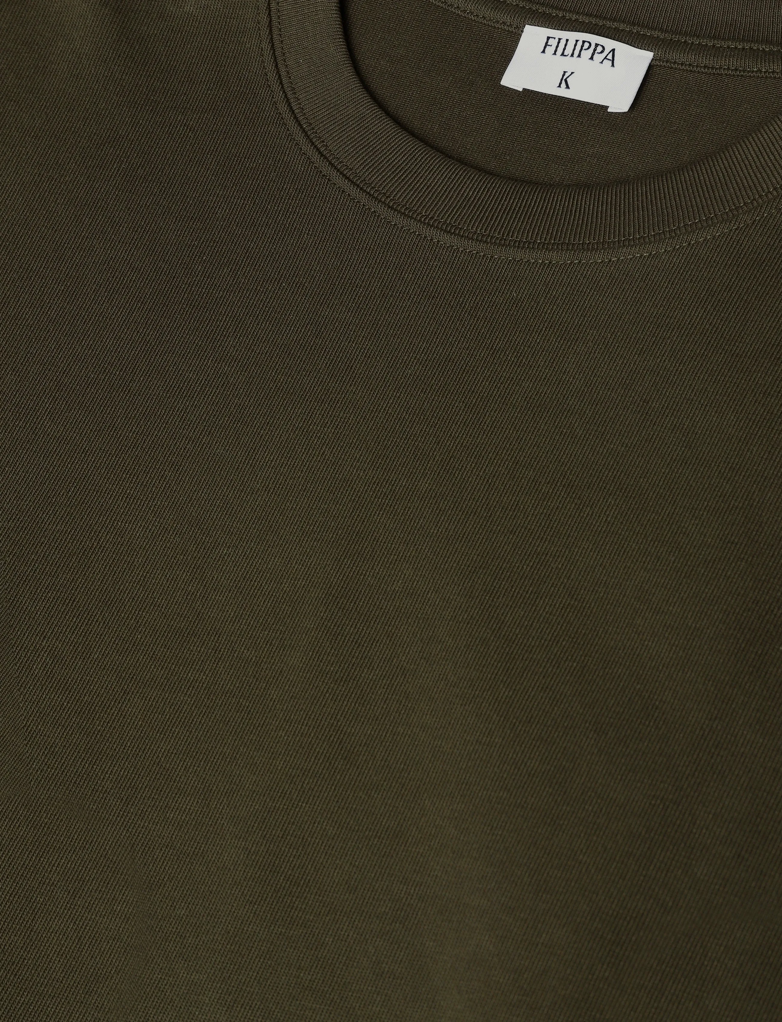 Filippa K - Heavy Crewneck Tee - short-sleeved t-shirts - dark moss green - 2
