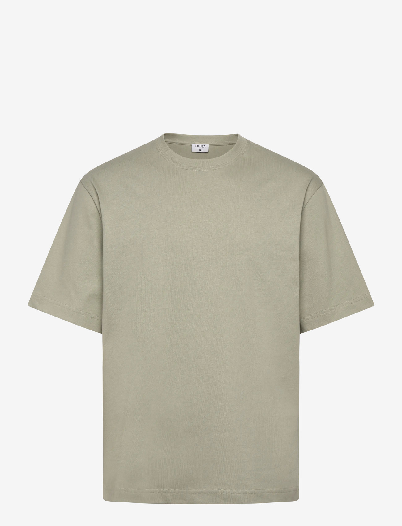 Filippa K - Heavy Crewneck Tee - kortärmade t-shirts - faded green grey - 0