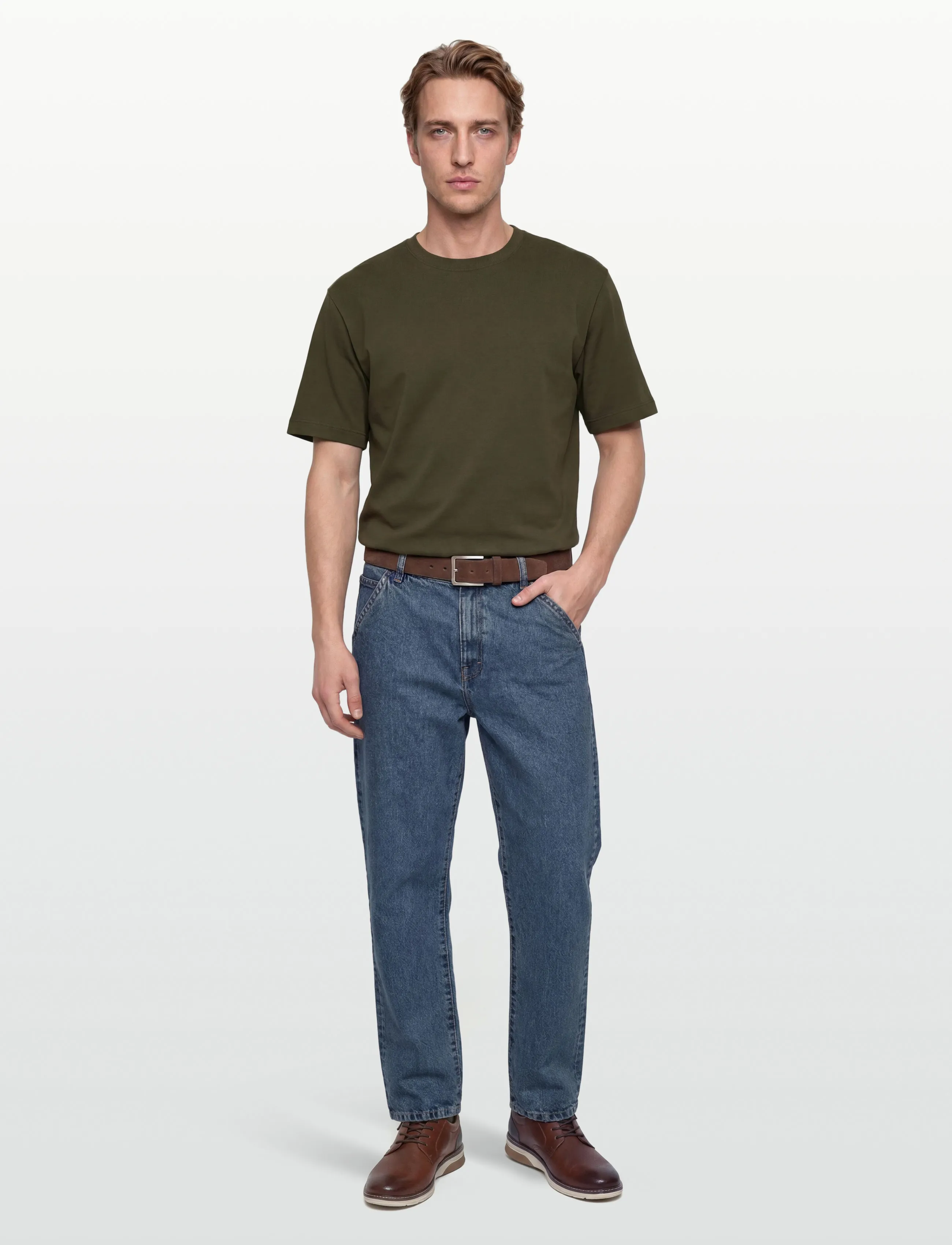 Filippa K Heavy Crewneck Tee - Clothing - MIDNIGHT GREEN / khaki/green