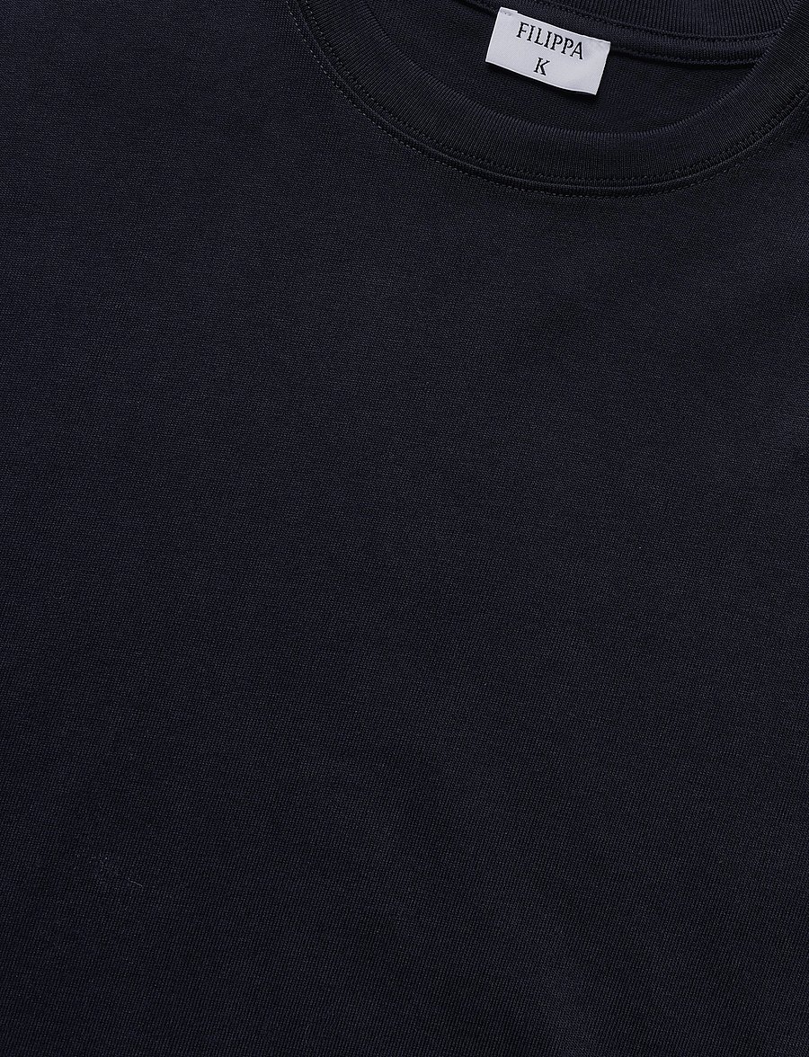 Filippa K - Heavy Crewneck Tee - kortärmade t-shirts - night blue - 2