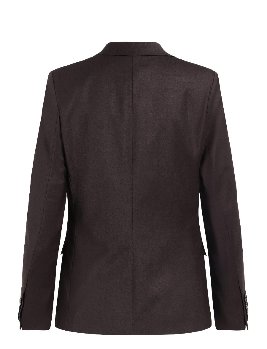 Filippa K - Sasha Cool Wool Blazer - enkeltradede blazere - dark chocolate - 1