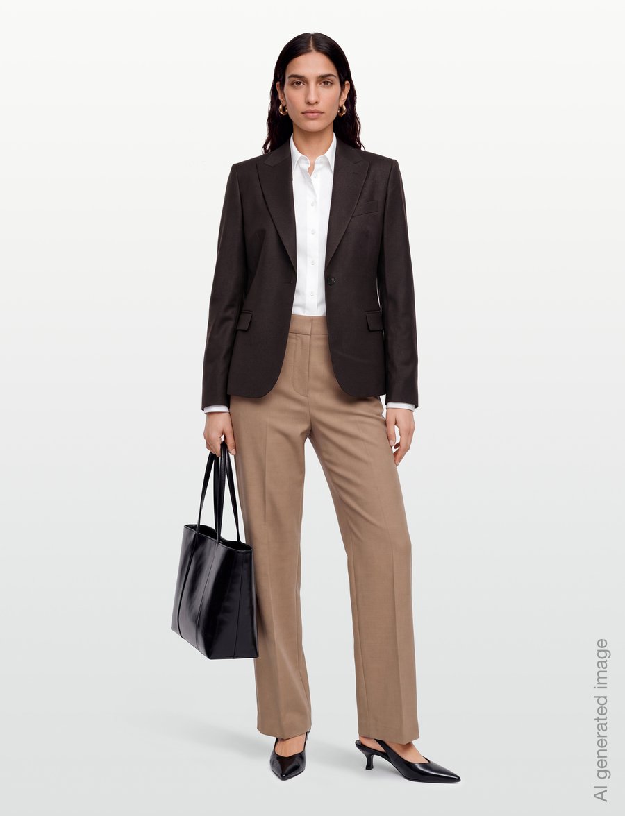 Filippa K - Sasha Cool Wool Blazer - enkeltradede blazere - dark chocolate - 0