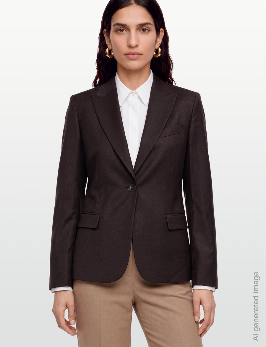 Filippa K - Sasha Cool Wool Blazer - enkeltradede blazere - dark chocolate - 3
