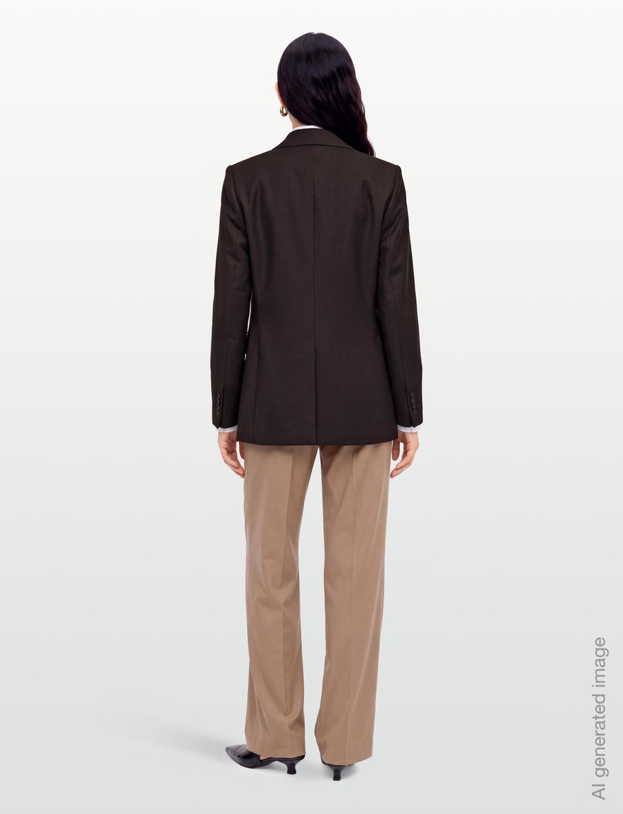 Filippa K - Sasha Cool Wool Blazer - enkeltradede blazere - dark chocolate - 4