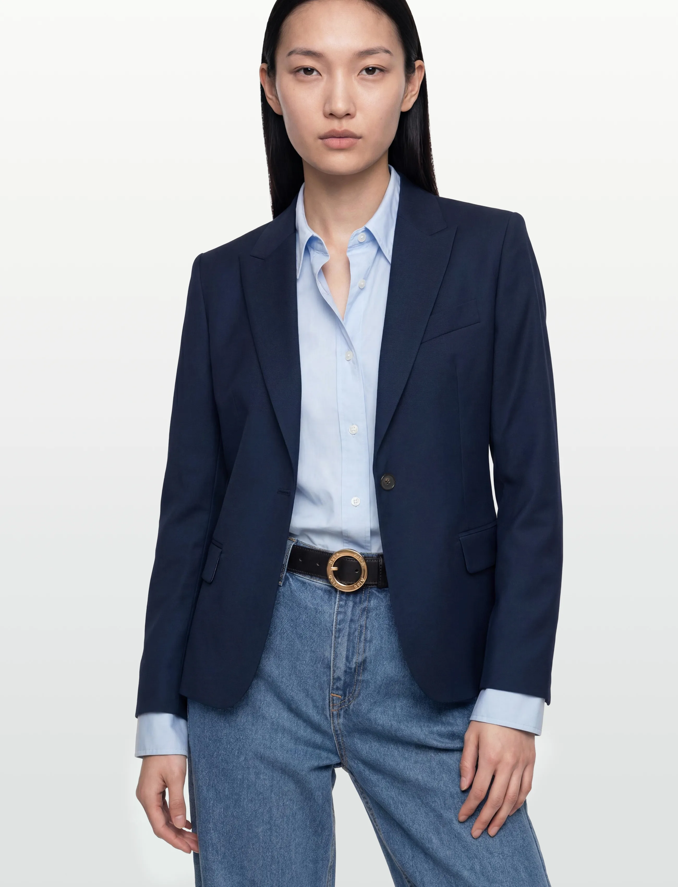 Filippa K - Sasha Cool Wool Blazer - enkelknäppta kavajer - faded blue - 3