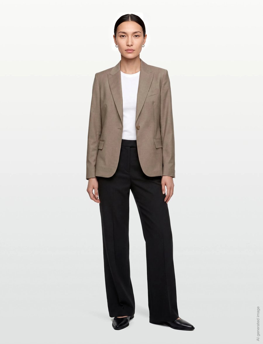 Filippa K - Sasha Cool Wool Blazer - einreihige blazer - faded khaki - 0