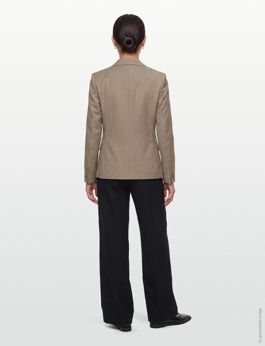 Filippa K - Sasha Cool Wool Blazer - einreihige blazer - faded khaki - 4