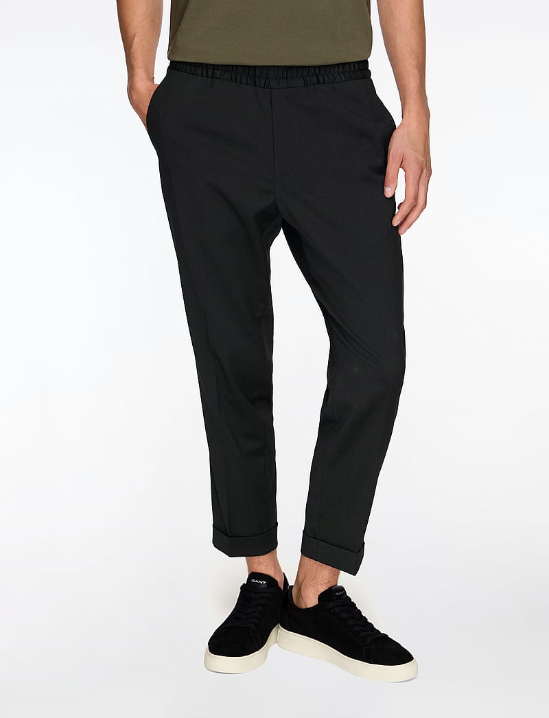 Filippa K - Terry Cropped Trousers - casual byxor - black - 0