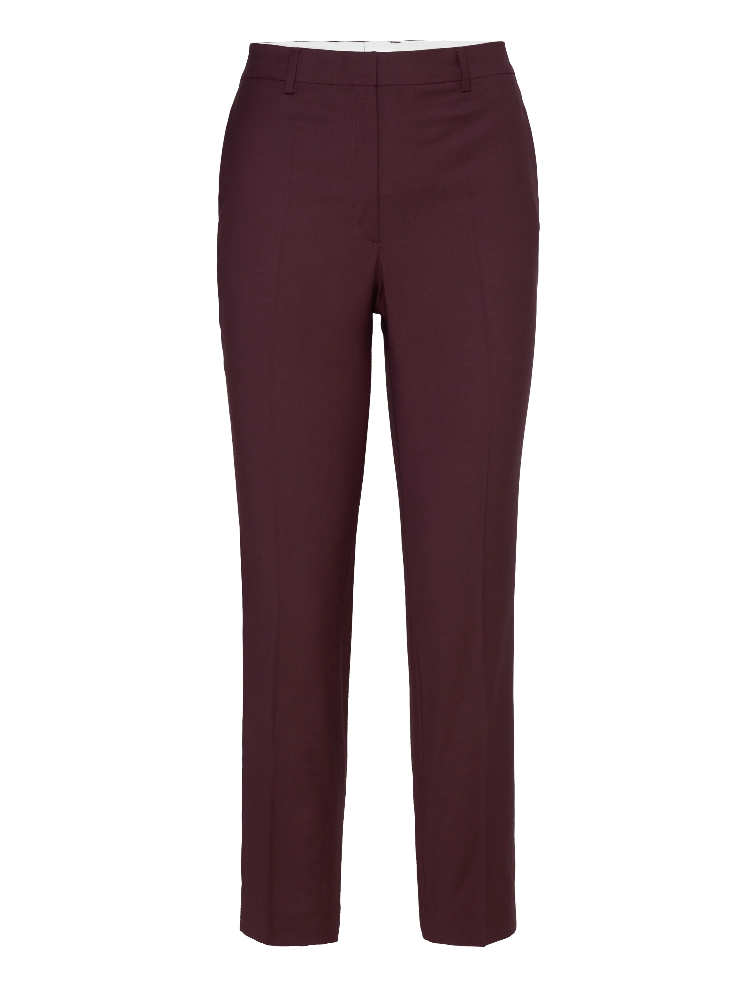 Filippa K Emma Cropped Cool Wool Trousers - Bukser - BURGUNDY / burgundy