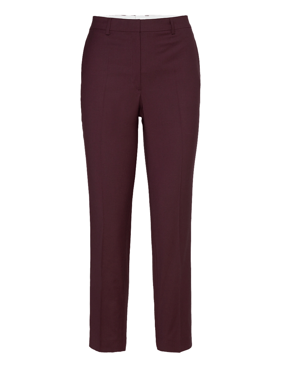Filippa K - Emma Cropped Cool Wool Trouser - anzugshosen - burgundy - 0