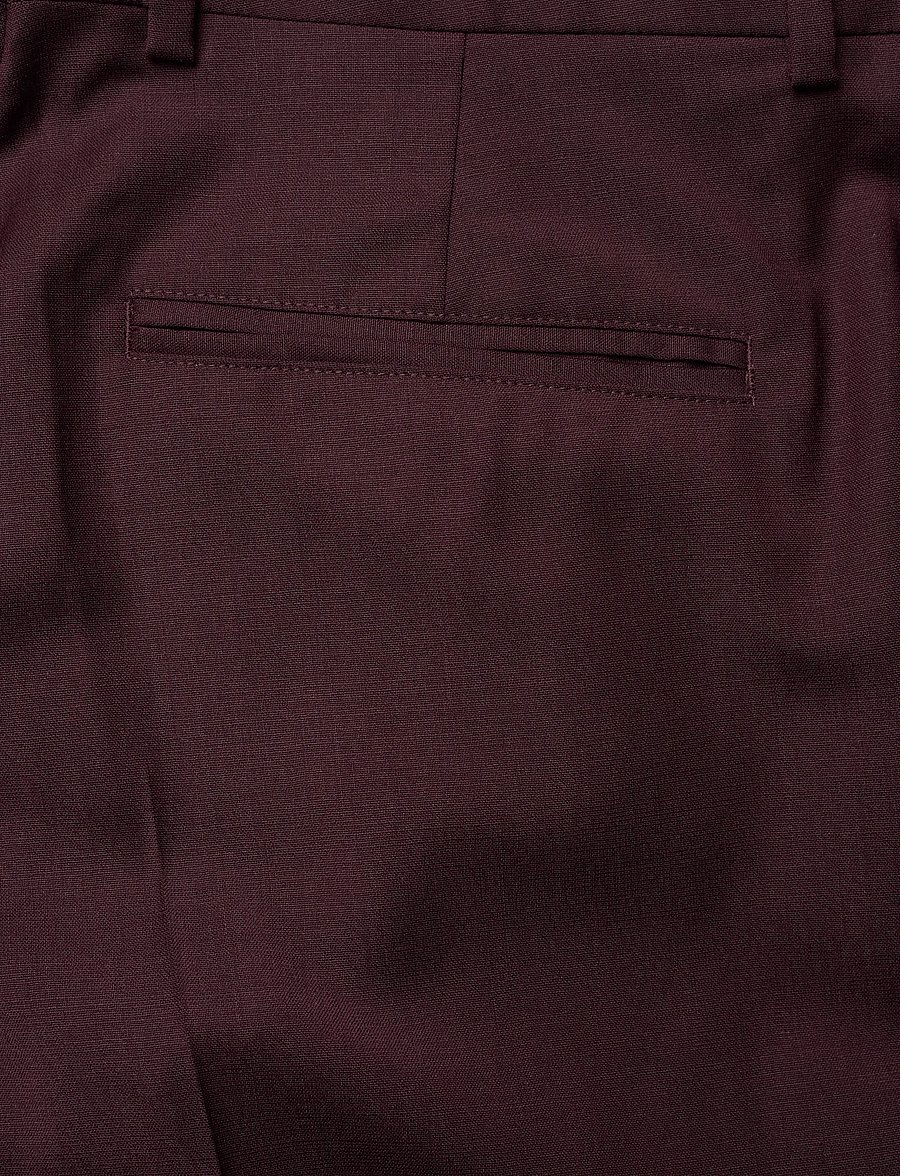 Filippa K - Emma Cropped Cool Wool Trouser - anzugshosen - burgundy - 4